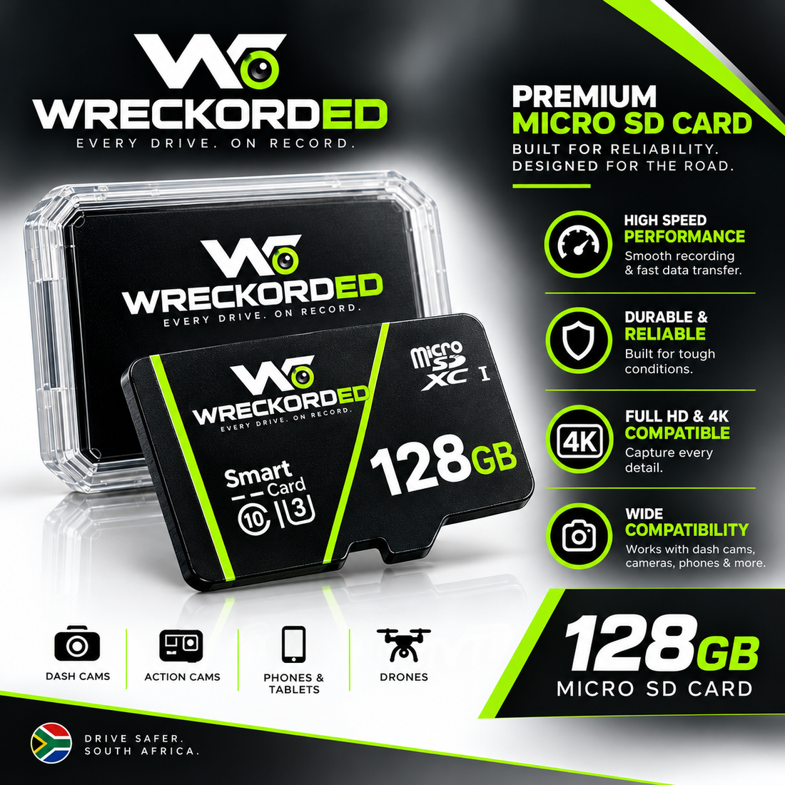 Card Cataligue Wreckorded 128GB MicroSD Card + Reader & Adapter – Wreckorded.co.za